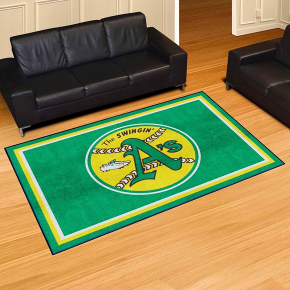 Picture of Oakland Athletics 5ft. x 8 ft. Plush Area Rug - Retro Collection