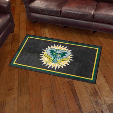 Picture of Oakland Athletics 3ft. x 5ft. Plush Area Rug - Retro Collection