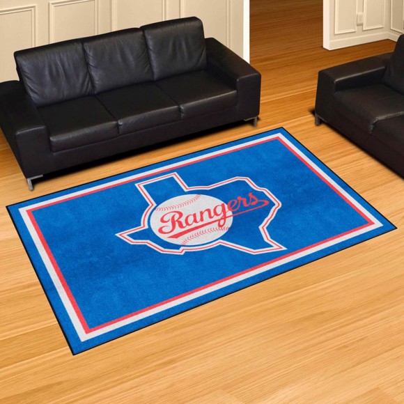Picture of Texas Rangers 5ft. x 8 ft. Plush Area Rug - Retro Collection