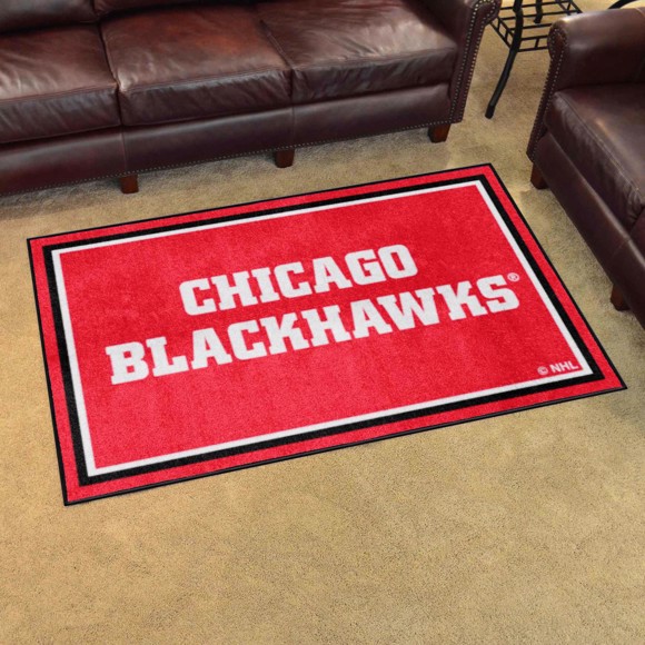 Picture of Chicago Blackhawks 4ft. x 6ft. Plush Area Rug