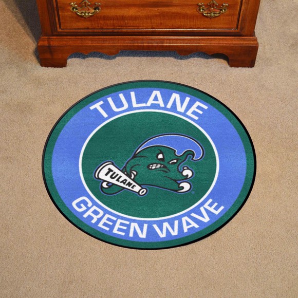 Picture of Tulane Green Wave Roundel Rug - 27in. Diameter