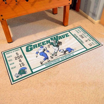 Picture of Tulane Green Wave Ticket Runner Rug - 30in. x 72in.