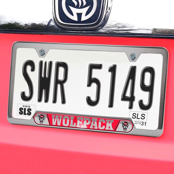 Picture of NC State Wolfpack Embossed License Plate Frame, 6.25in x 12.25in