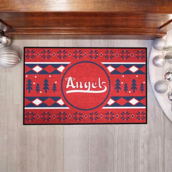 Picture of Los Angeles Angels Holiday Sweater Starter Mat Accent Rug - 19in. x 30in.
