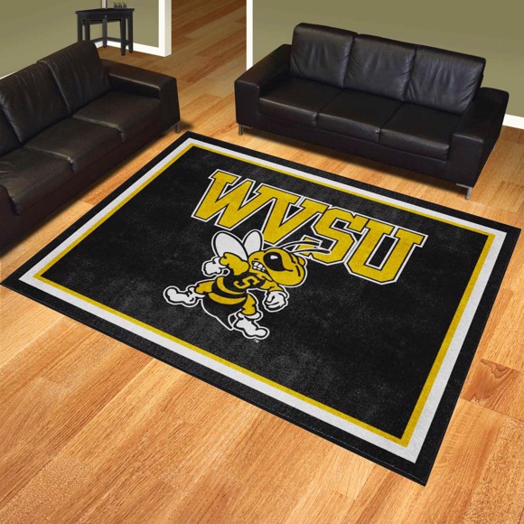 Picture of West Virginia State Yellow Jackets 8ft. x 10 ft. Plush Area Rug