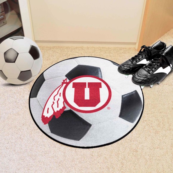 Picture of Utah Utes Soccer Ball Rug - 27in. Diameter