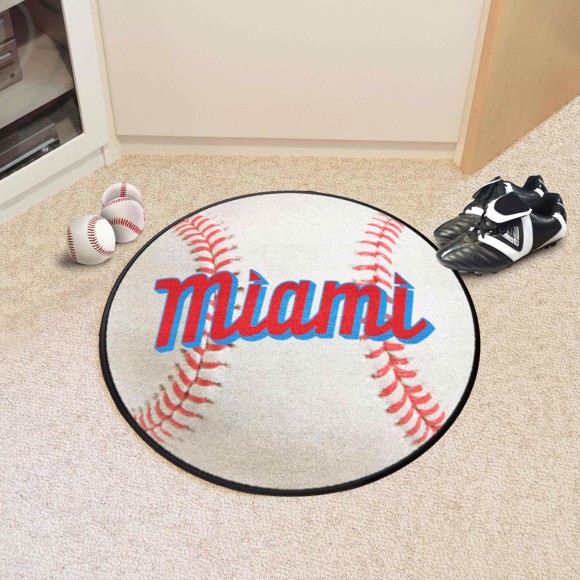Picture of Miami Marlins Baseball Rug - 27in. Diameter